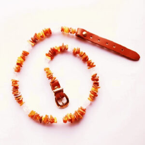 <p style="text-align:center;"><span style="color: #046923;">Collari Antiparassitari in Ambra Baltica</span> 22 quarzo rosa