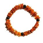 Novità → Collari in ambra baltica naturale con Pietra Lavica 2 Braccialetto in ambra con pietra lavica